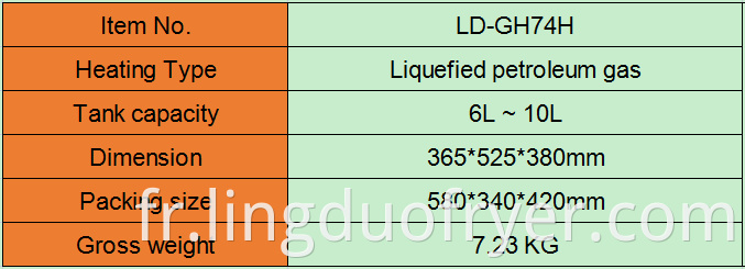 6l Gas Fryer Product Details